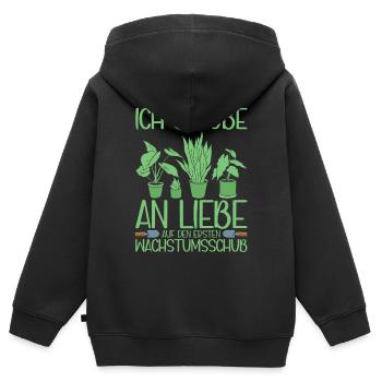 Gartenarbeit Schrebergarten Blumen Gärtnerin - Kinder Premium Organic Zip Hoodie - Schwarz - Hinten - AI Model Kid Male (0cm)