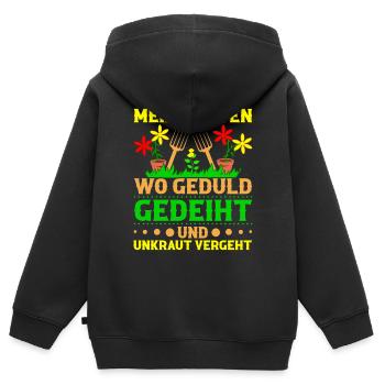 Gärtnerei Gartenliebhaber Schrebergarten Blumen - Kinder Premium Organic Zip Hoodie - Schwarz - Hinten - AI Model Kid Male (0cm)