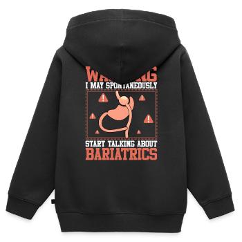 Drôle de chirurgie de l’estomac - Sweat Premium à capuche zippé enfant bio - noir - Dos - AI Model Kid Male (0cm)