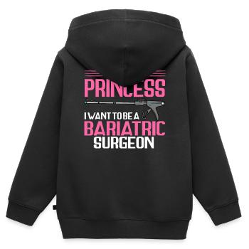 Drôles de chirurgies de l’estomac - Sweat Premium à capuche zippé enfant bio - noir - Dos - AI Model Kid Male (0cm)