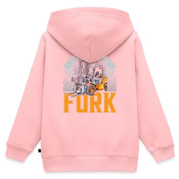 Forklift Driver I Don't Give A Fork - Kids Premium Organic Zip-up Hoodie - rose - Back - AI Model Kid Female (0cm)