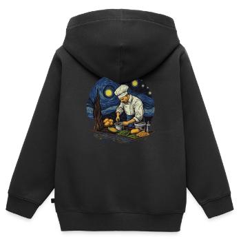 Masterpiece Cuisine The -starred cuisine of the - Kids Premium Organic Zip-up Hoodie - black - Back - AI Model Kid Male (0cm)