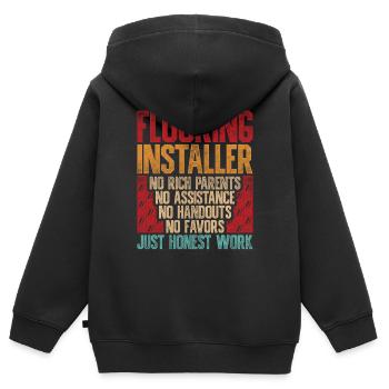 Floor layers, tilers, screed layers - Kids Premium Organic Zip-up Hoodie - black - Back - AI Model Kid Male (0cm)