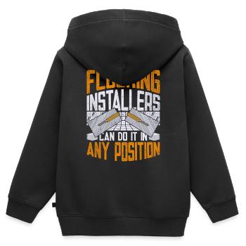 Floor Layer Tiler Screed Layer - Kids Premium Organic Zip-up Hoodie - black - Back - AI Model Kid Male (0cm)