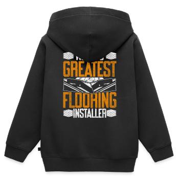 Floor layers, tilers, screed layers - Kids Premium Organic Zip-up Hoodie - black - Back - AI Model Kid Male (0cm)