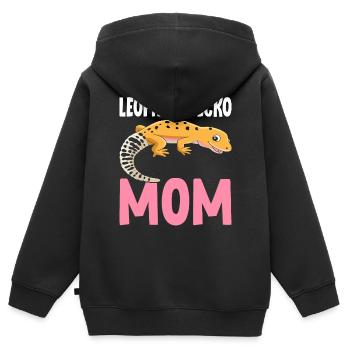 Eidechsenmama Reptil - Kinder Premium Organic Zip Hoodie - Schwarz - Hinten - AI Model Kid Male (0cm)