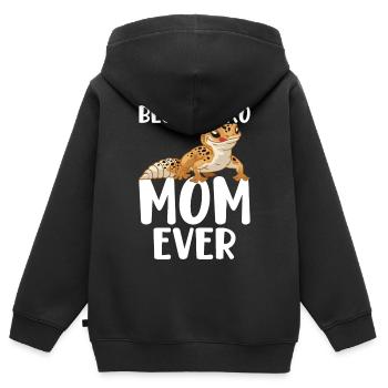 Leopard Eidechse Reptil - Kinder Premium Organic Zip Hoodie - Schwarz - Hinten - AI Model Kid Male (0cm)