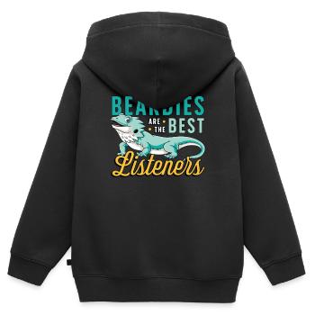 Bearded Dragon Beardies Are The Best Dragon Head - Kinder Premium Organic Zip Hoodie - Schwarz - Hinten - AI Model Kid Male (0cm)
