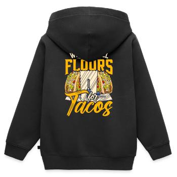 Floor layers, tilers, screed layers - Kids Premium Organic Zip-up Hoodie - black - Back - AI Model Kid Male (0cm)