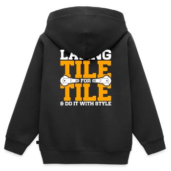 Floor layers, tilers, screed layers - Kids Premium Organic Zip-up Hoodie - black - Back - AI Model Kid Male (0cm)