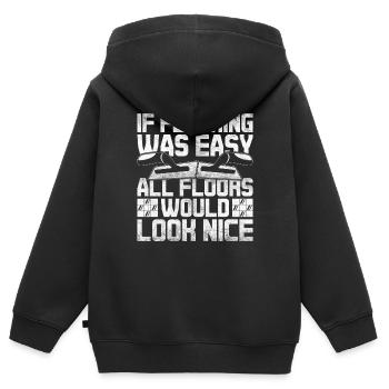 Floor layers, tilers, screed layers - Kids Premium Organic Zip-up Hoodie - black - Back - AI Model Kid Male (0cm)