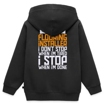 Floor layers, tilers, screed layers - Kids Premium Organic Zip-up Hoodie - black - Back - AI Model Kid Male (0cm)