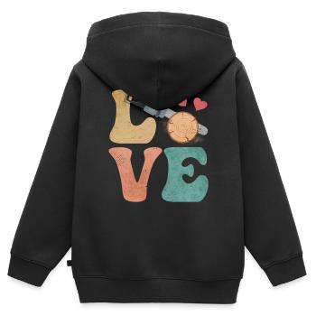 tronçonneuse arboriculteur bûcheron bûcheron LIE - Sweat Premium à capuche zippé enfant bio - noir - Dos - AI Model Kid Male (0cm)