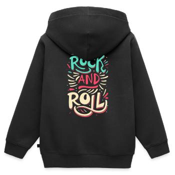 Rock And Roll Rock Statement Motto - Kinder Premium Organic Zip Hoodie - Schwarz - Hinten - AI Model Kid Male (0cm)