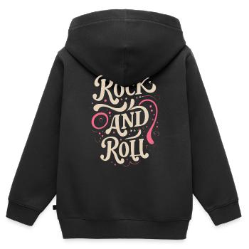 Rock And Roll Rock Statement Motto - Kinder Premium Organic Zip Hoodie - Schwarz - Hinten - AI Model Kid Male (0cm)