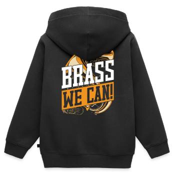 Euphonium Euphoniste Laiton Nous pouvons! - Sweat Premium à capuche zippé enfant bio - noir - Dos - AI Model Kid Male (0cm)