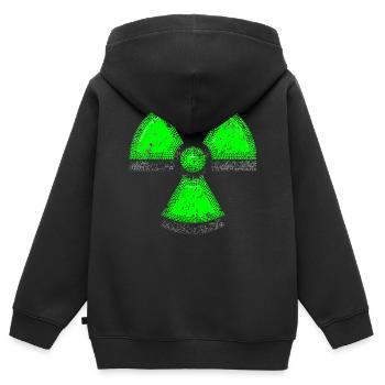 Radioactivité - Sweat Premium à capuche zippé enfant bio - noir - Dos - AI Model Kid Male (0cm)