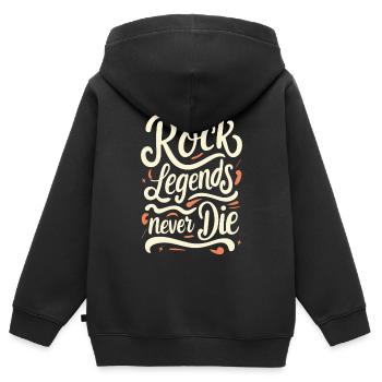 Rock Legends Never Die Rock N Roll Musik - Kinder Premium Organic Zip Hoodie - Schwarz - Hinten - AI Model Kid Male (0cm)