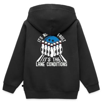 Alley Bowling Ce n’est pas de ma faute, c’est The Ninequils - Sweat Premium à capuche zippé enfant bio - noir - Dos - AI Model Kid Male (0cm)