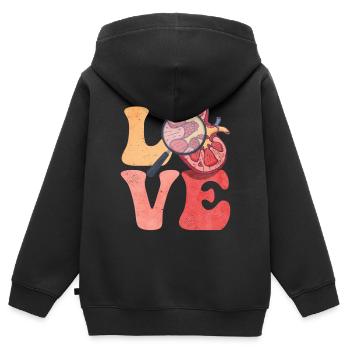 Technicien en dialyse Technicien en dialyse LOVE - Sweat Premium à capuche zippé enfant bio - noir - Dos - AI Model Kid Male (0cm)