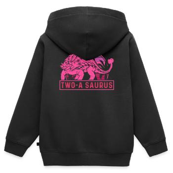 Two-A Saurus Ankylosaurus 2. Geburtstag - Kinder Premium Organic Zip Hoodie - Schwarz - Hinten - AI Model Kid Male (0cm)