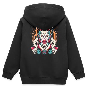 Gruseliger Blutsauger - Dunkle Halloween-Macht - Kinder Premium Organic Zip Hoodie - Schwarz - Hinten - AI Model Kid Male (0cm)