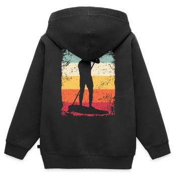 Stand Up Paddling Stand Up Board Sup - Kinder Premium Organic Zip Hoodie - Schwarz - Hinten - AI Model Kid Male (0cm)