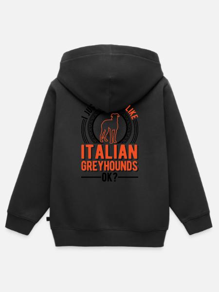 Italienischer Windhund Geschenk - Kinder Premium Organic Zip Hoodie -