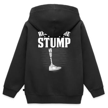 Lustige Beinprothese Amputierter Amputation - Kinder Premium Organic Zip Hoodie - Schwarz - Hinten - AI Model Kid Male (0cm)