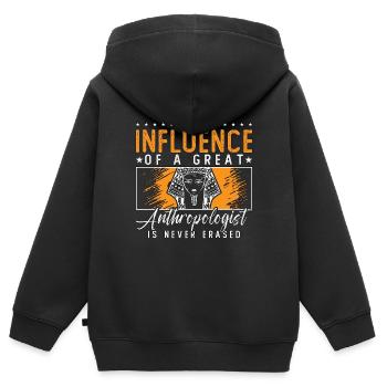 Anthropologie L’influence d’une grande préhistoire - Sweat Premium à capuche zippé enfant bio - noir - Dos - AI Model Kid Male (0cm)