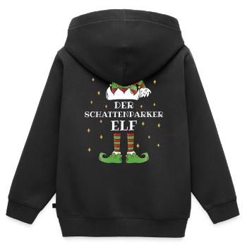 Der Schattenparker Elf - Familien Weihnachtsoutfit - Kinder Premium Organic Zip Hoodie - Schwarz - Hinten - AI Model Kid Male (0cm)