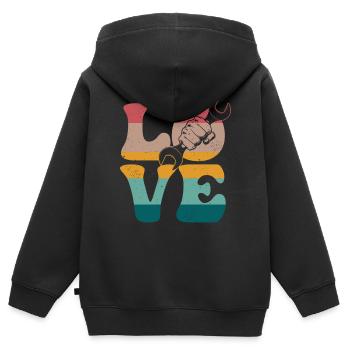 Mécanicien automobile Mécanicien automobile Mécanicien automobile L - Sweat Premium à capuche zippé enfant bio - noir - Dos - AI Model Kid Male (0cm)