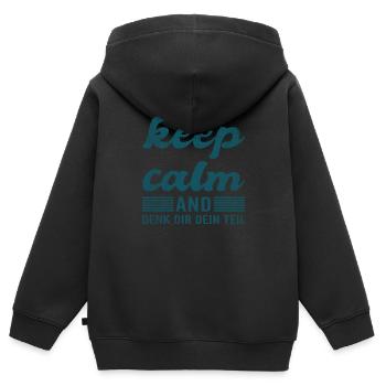 Lustiger Ironischer Spruch - Kinder Premium Organic Zip Hoodie - Schwarz - Hinten - AI Model Kid Male (0cm)