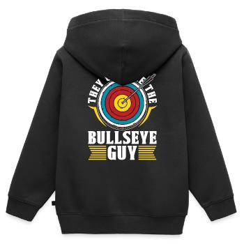 Target Sports They Call Me The Bullseye Shooting - Kinder Premium Organic Zip Hoodie - Schwarz - Hinten - AI Model Kid Male (0cm)