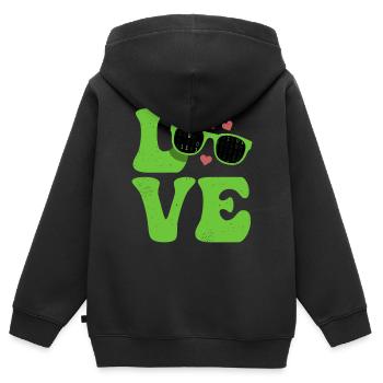 Codierung Coder Programmierer LIEBE Programmierung - Kinder Premium Organic Zip Hoodie - Schwarz - Hinten - AI Model Kid Male (0cm)