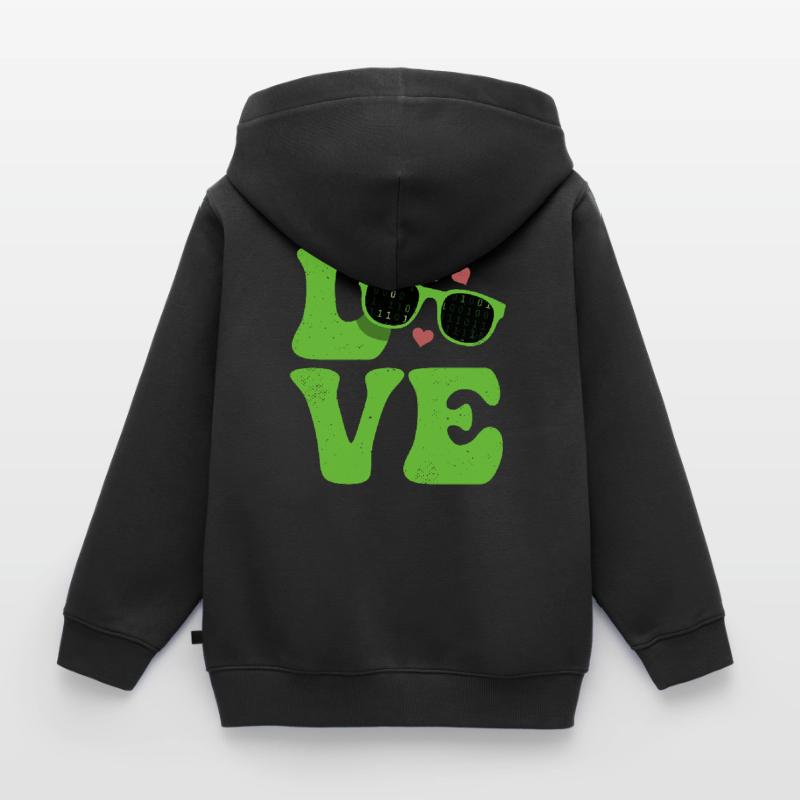 Codeur Programmeur LOVE Programmation Sweat Premium à capuche zippé enfant bio