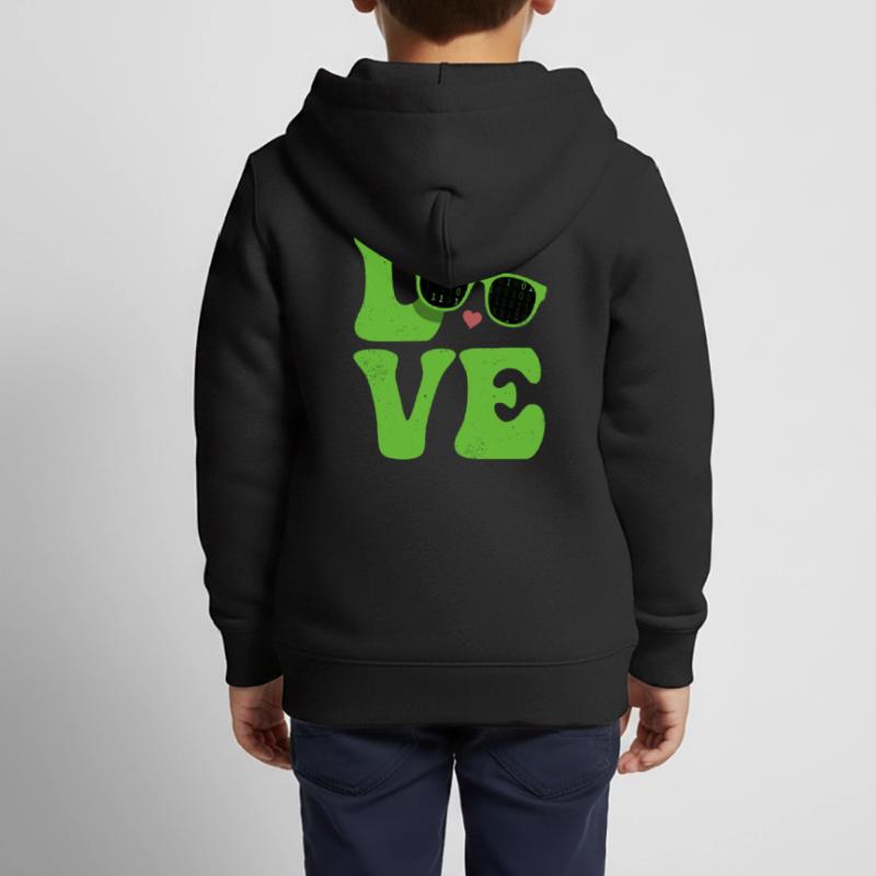 Codeur Programmeur LOVE Programmation Sweat Premium à capuche zippé enfant bio