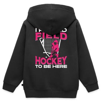 Field Hockey I Paused Field Hockey - Kinder Premium Organic Zip Hoodie - Schwarz - Hinten - AI Model Kid Male (0cm)