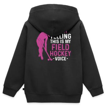 Field Hockey I'm Not Yelling This - Kids Premium Organic Zip-up Hoodie - black - Back - AI Model Kid Male (0cm)
