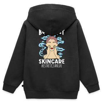 Aesthetician But First Skin Care Dermatologist - Kinder Premium Organic Zip Hoodie - Schwarz - Hinten - AI Model Kid Male (0cm)