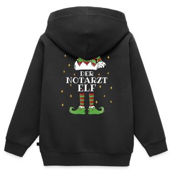 Der Notarzt Elf - Familien Weihnachtsoutfit - Kinder Premium Organic Zip Hoodie - Schwarz - Hinten - AI Model Kid Male (0cm)