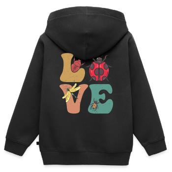 Entomologie, entomologiste, Coléoptère - Sweat Premium à capuche zippé enfant bio - noir - Dos - AI Model Kid Male (0cm)