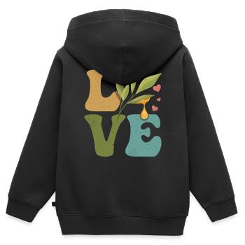 Ätherisches Öl LIEBE - Kinder Premium Organic Zip Hoodie - Schwarz - Hinten - AI Model Kid Male (0cm)