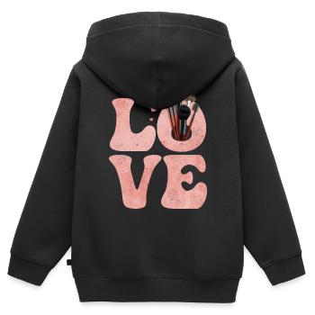 Kosmetikerin Hautpflege Maskenbildnerin MUA - Kinder Premium Organic Zip Hoodie - Schwarz - Hinten - AI Model Kid Male (0cm)