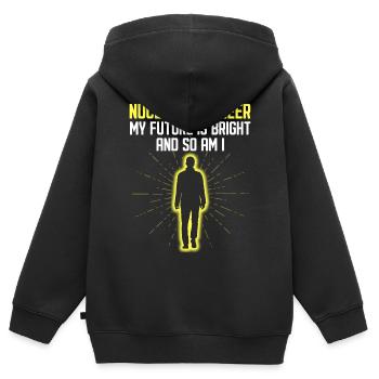 Kernkraftwerk - Kinder Premium Organic Zip Hoodie - Schwarz - Hinten - AI Model Kid Male (0cm)
