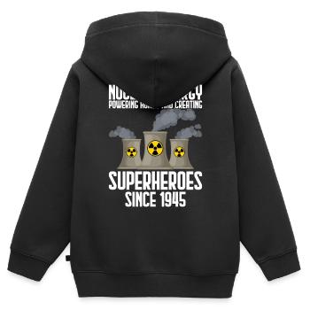Kernkraftwerk - Kinder Premium Organic Zip Hoodie - Schwarz - Hinten - AI Model Kid Male (0cm)