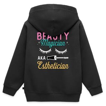 Aesthetician Beauty Magician Beautician Skin Care - Kinder Premium Organic Zip Hoodie - Schwarz - Hinten - AI Model Kid Male (0cm)