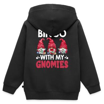 Bingo Mit Meinen Gnomies Lustiges Bingo - Kinder Premium Organic Zip Hoodie - Schwarz - Hinten - AI Model Kid Male (0cm)