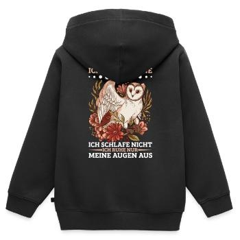 Eule Motiv Eulenkostüm Eulenfan Eulenliebhaber - Kinder Premium Organic Zip Hoodie - Schwarz - Hinten - AI Model Kid Male (0cm)