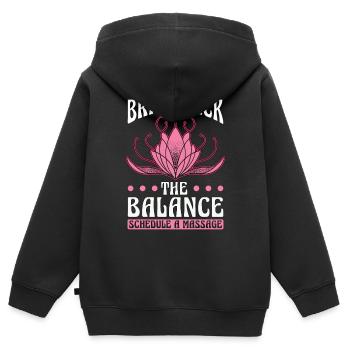 Massage Therapist Bring Back The Balance Massage - Kinder Premium Organic Zip Hoodie - Schwarz - Hinten - AI Model Kid Male (0cm)